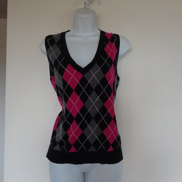 Tommy Hilfiger Sweaters - Tommy Hilfiger Argyle Diamond Sweater Vest Medium